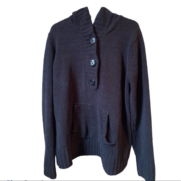 Denver Hayes Sweaters | Denver Hayes Black 3 Botton Soft Hooded Sweater Xl | Poshmark